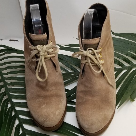 Sold/Prada AUTHENTIC Suede Lace-up Luxe Ankle Booties - Picture 6 of 8